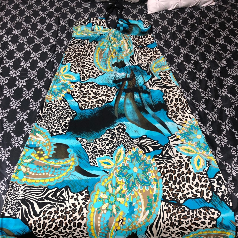 Rue 21 Really long Maxi cheetah and blue print  XL
